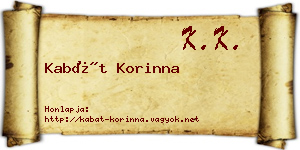 Kabát Korinna névjegykártya